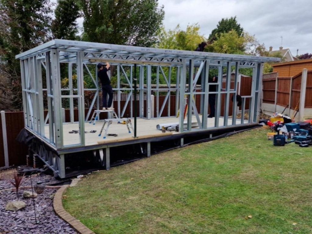 Steel frames for garden rooms
