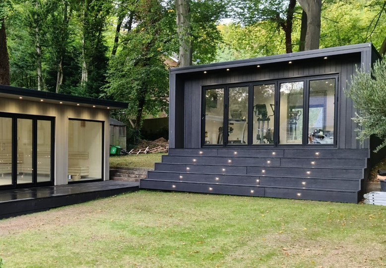 garden rooms on slope surface garden