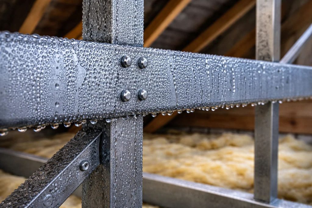 condensation on steel beams